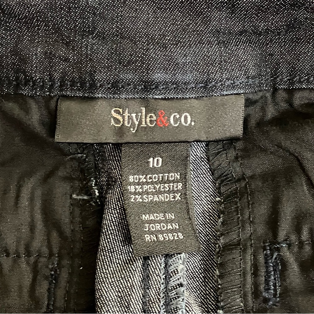 STYLE & CO Womens Black Cropped Denim Jeans SIZE 10 Stretch Pockets NEW - Picture 6 of 7